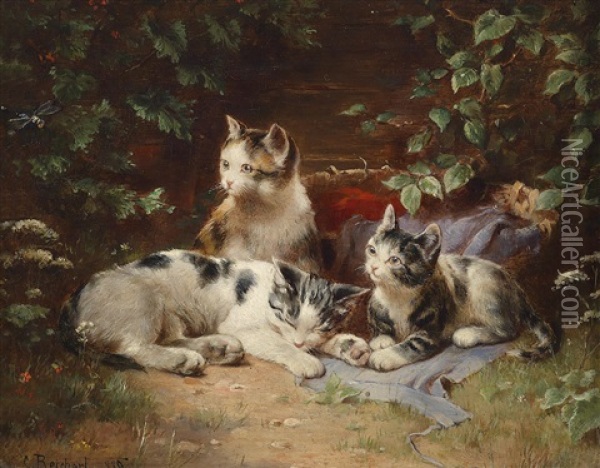 Katzenkinder Oil Painting - Carl Reichert