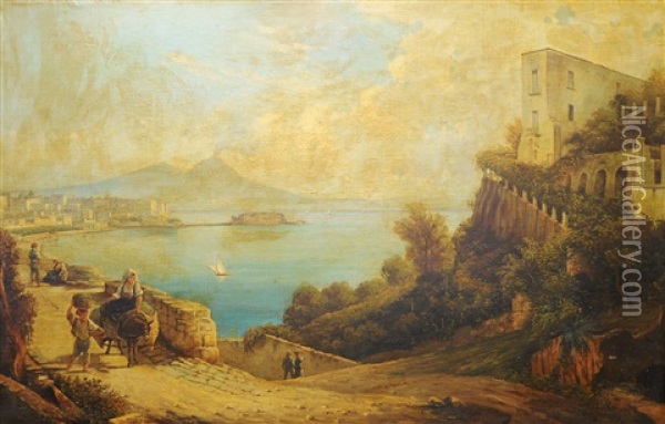 Le Golfe De Naples Oil Painting - Guglielmo Giusti