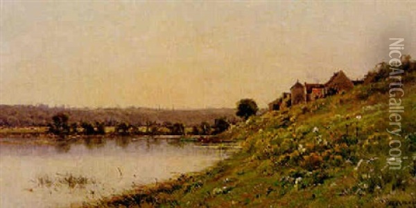 Landschaft An Der Seine Oil Painting - Mario Cornilleau Raoul Carl-Rosa