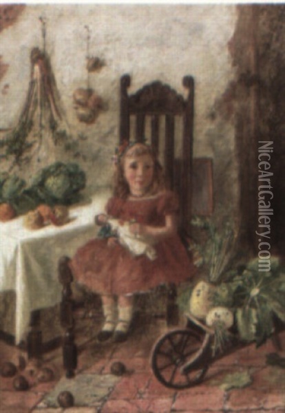 The Little Greengrocer Oil Painting - Charles Hunt