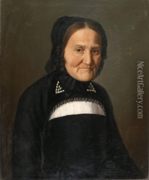 Portrat Von Ehefrau (+ Portrat Von Ehemann; Diptych) Oil Painting - Michael Foehn