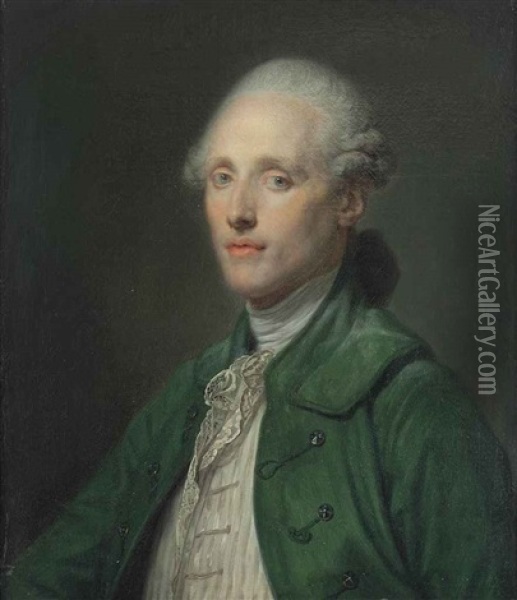 Portrait Of Jean Antoine Hubert Vassal De Saint-hubert Oil Painting - Jean Baptiste Greuze