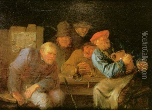 Scene De Taverne Oil Painting - Egbert van Heemskerck the Younger