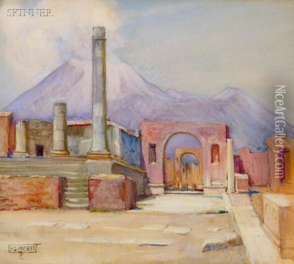 View Of Pompeii Oil Painting - Eben Farrington Comins