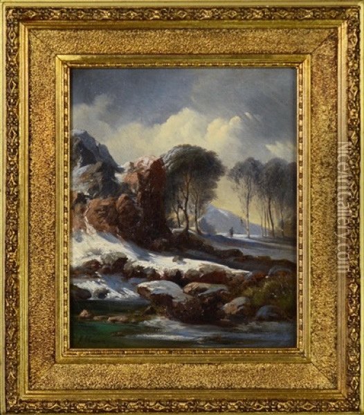 Winter Landscape Oil Painting - Remigius Adrianus van Haanen