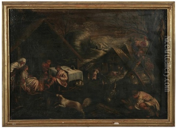 Scena Pastorale Oil Painting - Jacopo dal Ponte Bassano