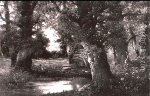 Am Waldteich Oil Painting - Adolf Kaufmann