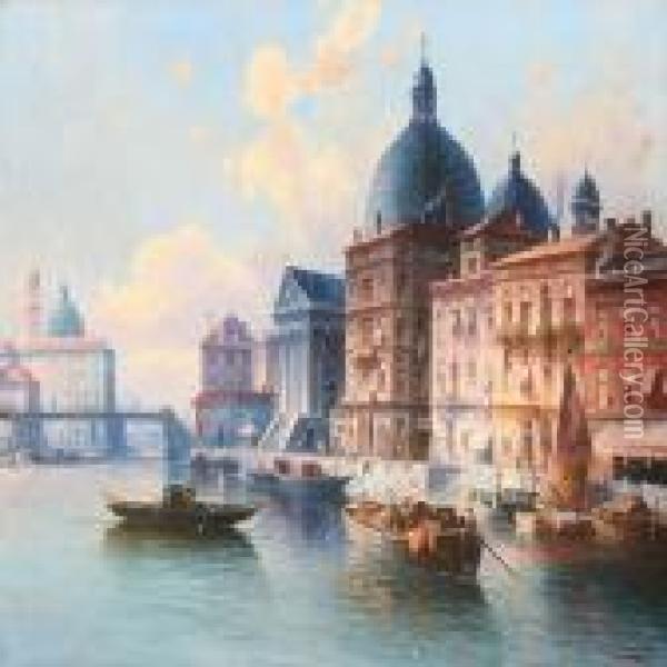 Canal Scene Fromvenice Oil Painting - Karl Kaufmann