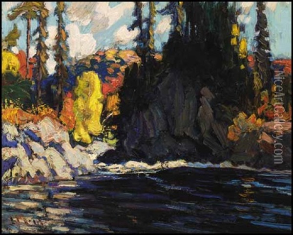 Landscape, Northern Ontario (sketch) Oil Painting - James Edward Hervey MacDonald