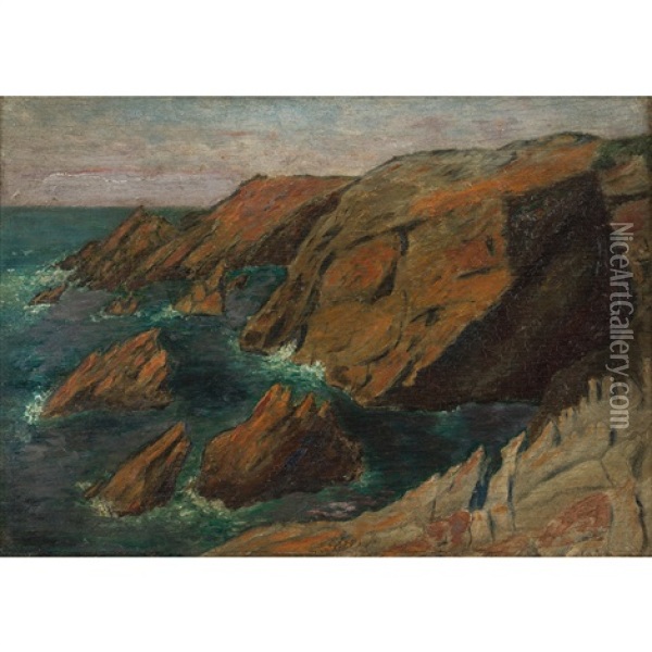 Cote Rocheuse En Bretagne, Circa 1891 Oil Painting - Jan Verkade