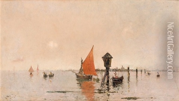 Venecia Oil Painting - Antonio Maria de Reyna Manescau