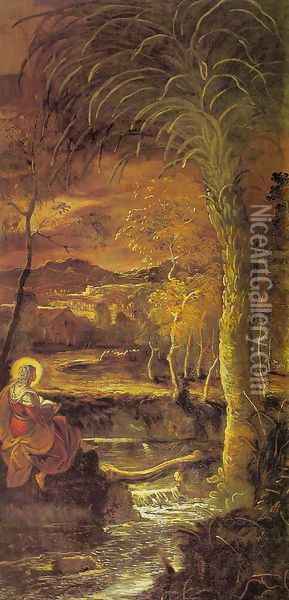 St. Mary of Egypt (Santa Maria Egiziaca) Oil Painting - Jacopo Tintoretto (Robusti)