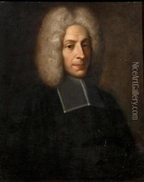 Portrait Of A Cleric Oil Painting - John Riley