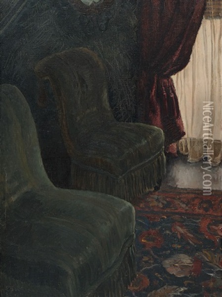 Interior, Paris (circa 1931) Oil Painting - Stella Bowen