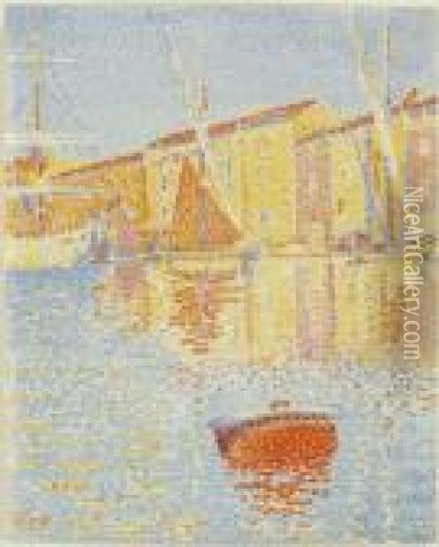 La Bouee (saint-tropez: Le Port) (kornfeld & Wick 9) Oil Painting - Paul Signac