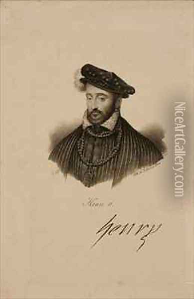 Portrait of Henri II 1519-59 King of France Oil Painting - Francois Seraphin Delpech