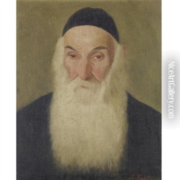 Portrait Of A Rabbi Oil Painting - Lazar Krestin