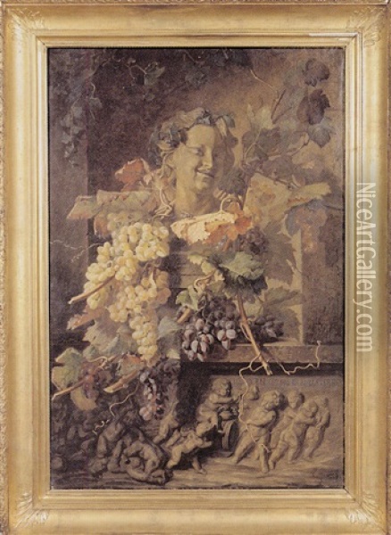 La Vigne Au Buste Et Au Bas-relief Oil Painting - Jean-Pierre Lays