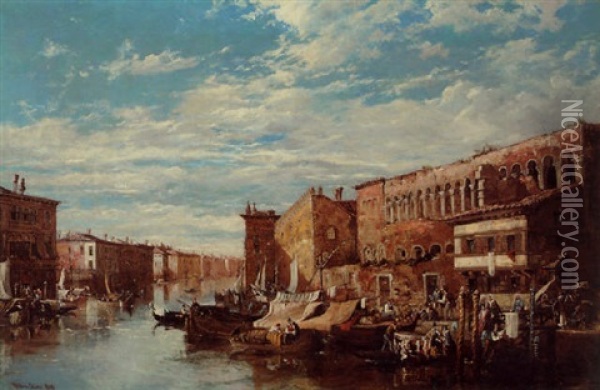The Grand Canal, Venice Oil Painting - William Oliver the Elder