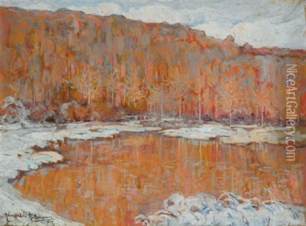 The Frozen Lake Oil Painting - Alexandre Altmann