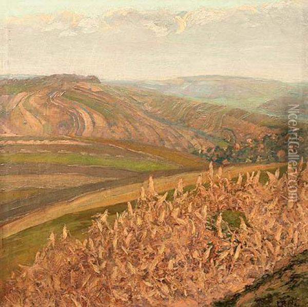Corn Field Oil Painting - Otakar Lebeda