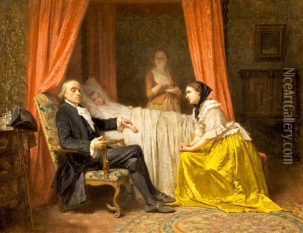 The Lovesick Maid Oil Painting - Antoine Emile Plassan