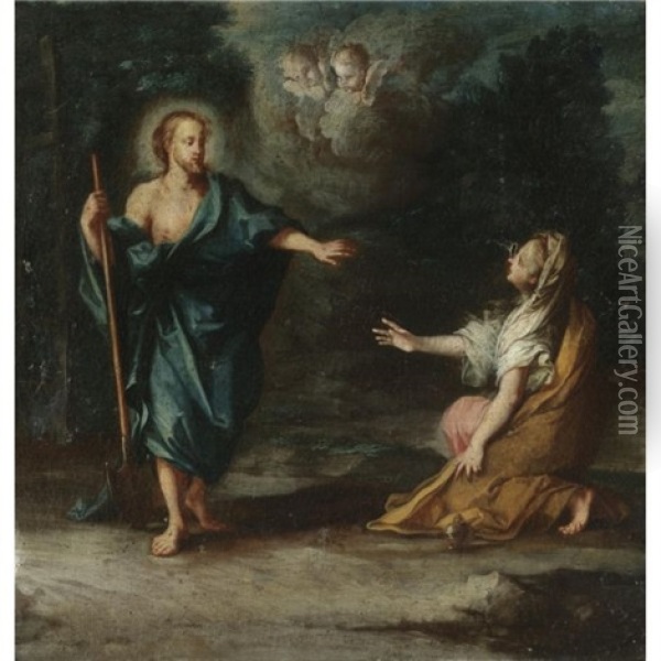 Noli Me Tangere Oil Painting - Christian (Johann C. Thomas) Winck