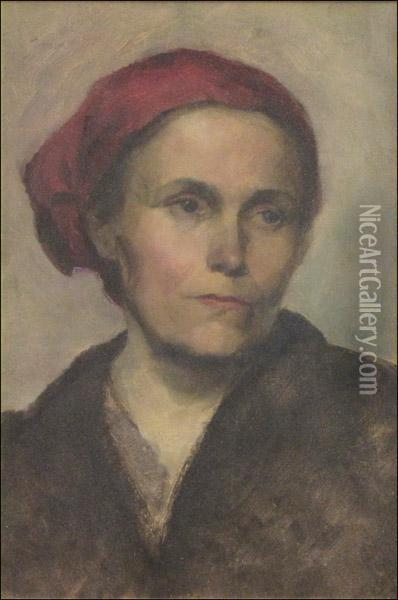 Peasant Woman Oil Painting - Franz Von Defregger