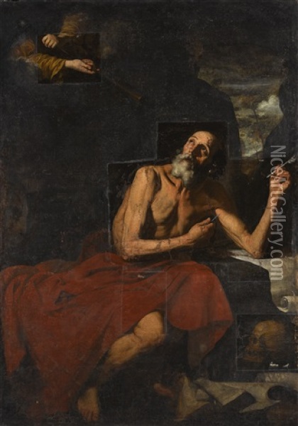 Saint Jerome And The Angel Of The Last Judgement Oil Painting - Jusepe de Ribera