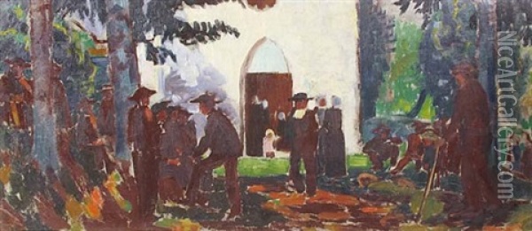 Jour De Pardon Au Pouldu Oil Painting - Maurice Denis