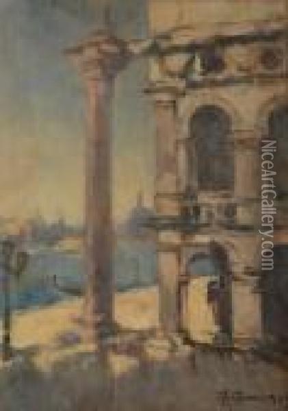 Scorcio Veneziano Oil Painting - Achille Cattaneo