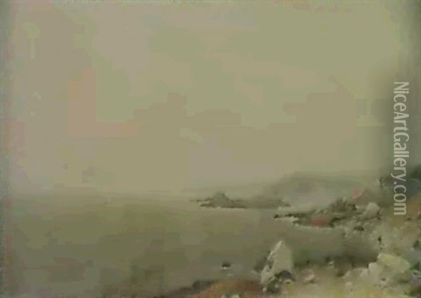 Coastal View Oil Painting - J. A. Suydam
