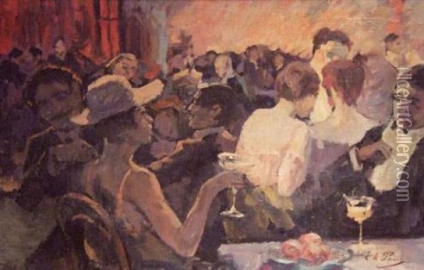 Au Cabaret Oil Painting - Elie Anatole Pavil