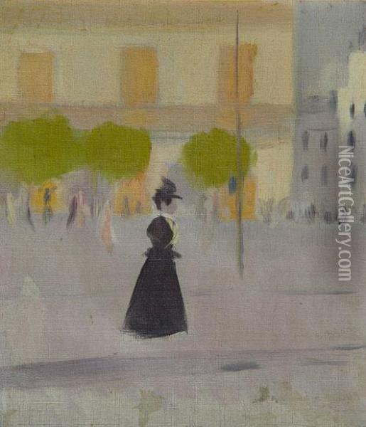 Paseo Al Amanecer-barcelona Oil Painting - Joaquin Torres-Garcia