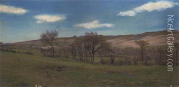 April Afternoon Oil Painting - Henry William Banks Davis