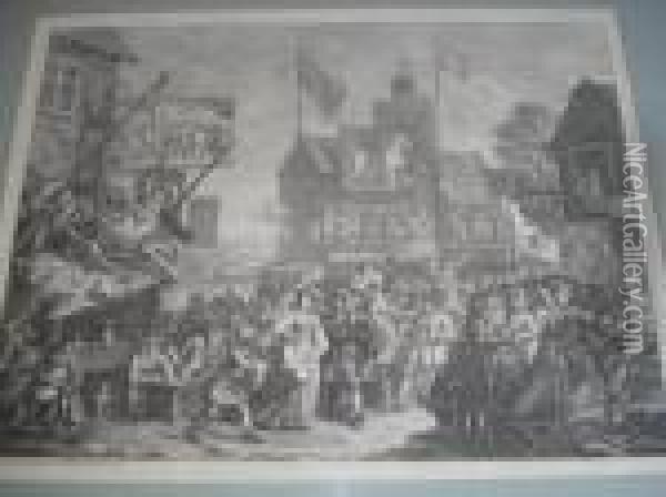 Southwark Fair Oil Painting - William Hogarth