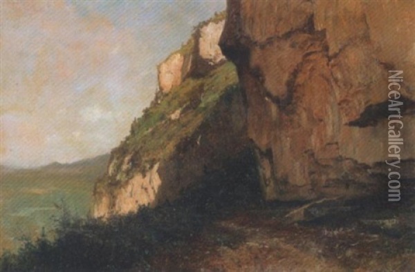 Landschaft Mit Felsen Oil Painting - Gustave Eugene Castan