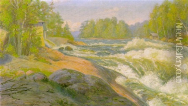 Kuohuva Koski Oil Painting - John Rafael Ekelund