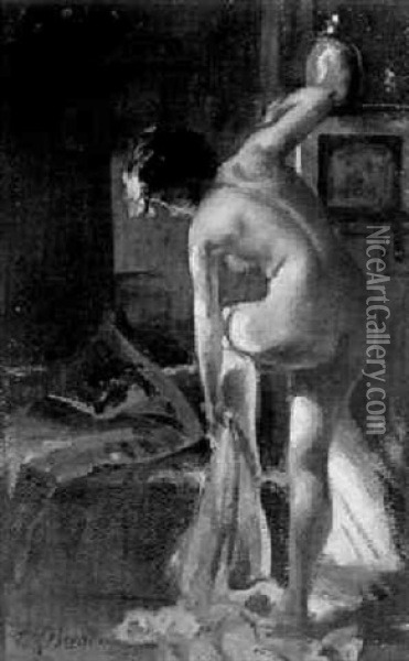 Im Boudoir Oil Painting - Ferdinand Max Bredt