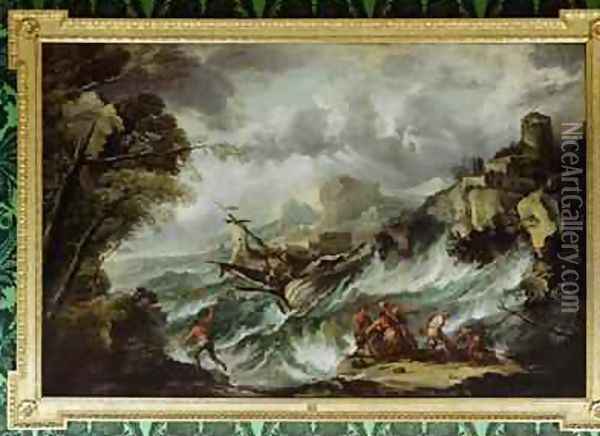 Seascape with Shipwreck 2 Oil Painting - Antonio Marini