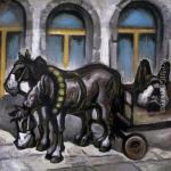 Hansom Cab Oil Painting - Hugo Scheiber