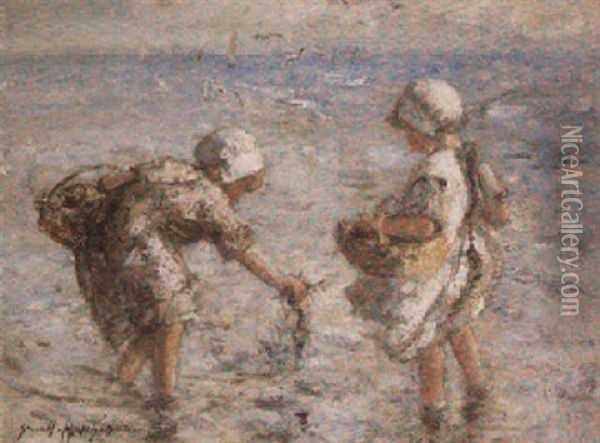 Looking For Bait Oil Painting - Robert Gemmell Hutchison