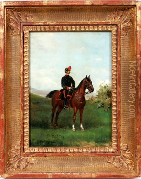 French Cavalry Soldier Oil Painting - Paul Emile Leon Perboyre