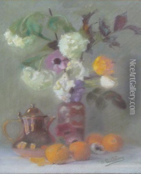 Nature Morte Au Bouquet Oil Painting - Gustave Golberg