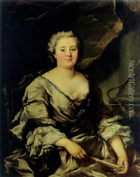 Portrait De Madame Moreau De Besigny (?) Oil Painting - Donat Nonotte