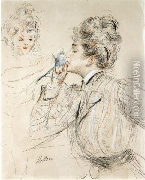 Le Parfum Oil Painting - Paul Cesar Helleu