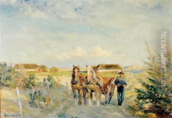 Heading Out For The Day Oil Painting - Borge Christoffer Nyrop