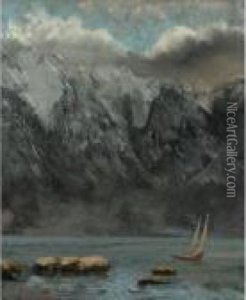 Bords Du Lac Leman Oil Painting - Gustave Courbet