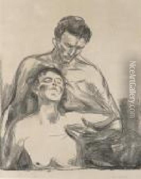 Two People Oil Painting - Edvard Munch