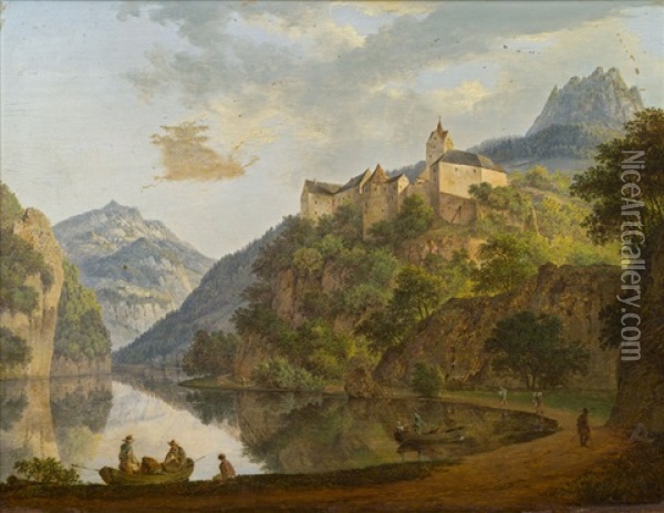 Burg Elbogen An Der Eger (tschechien) Oil Painting - August Bedrich Piepenhagen